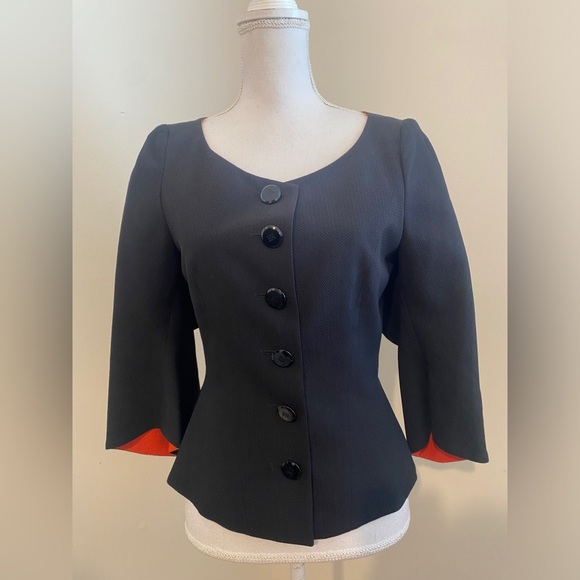 ESCADA Chic Black and Red Button Down Top Size UK 34 or US 8 - Picture 1 of 9